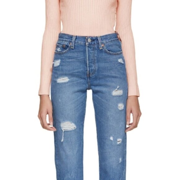 Levi's Wedgie Icon Fit Jeans Distressed Partner In Crime High Rise 22861-0024 24 - Picture 13 of 14